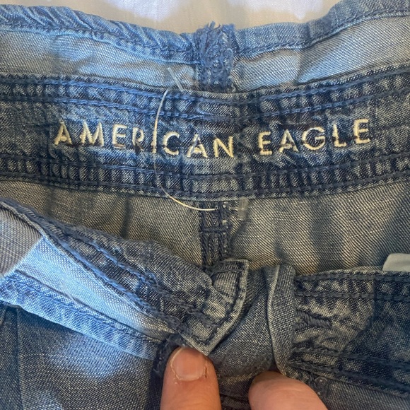 American Eagle Paper Bag Waist Denim Shorts - Picture 2 of 3